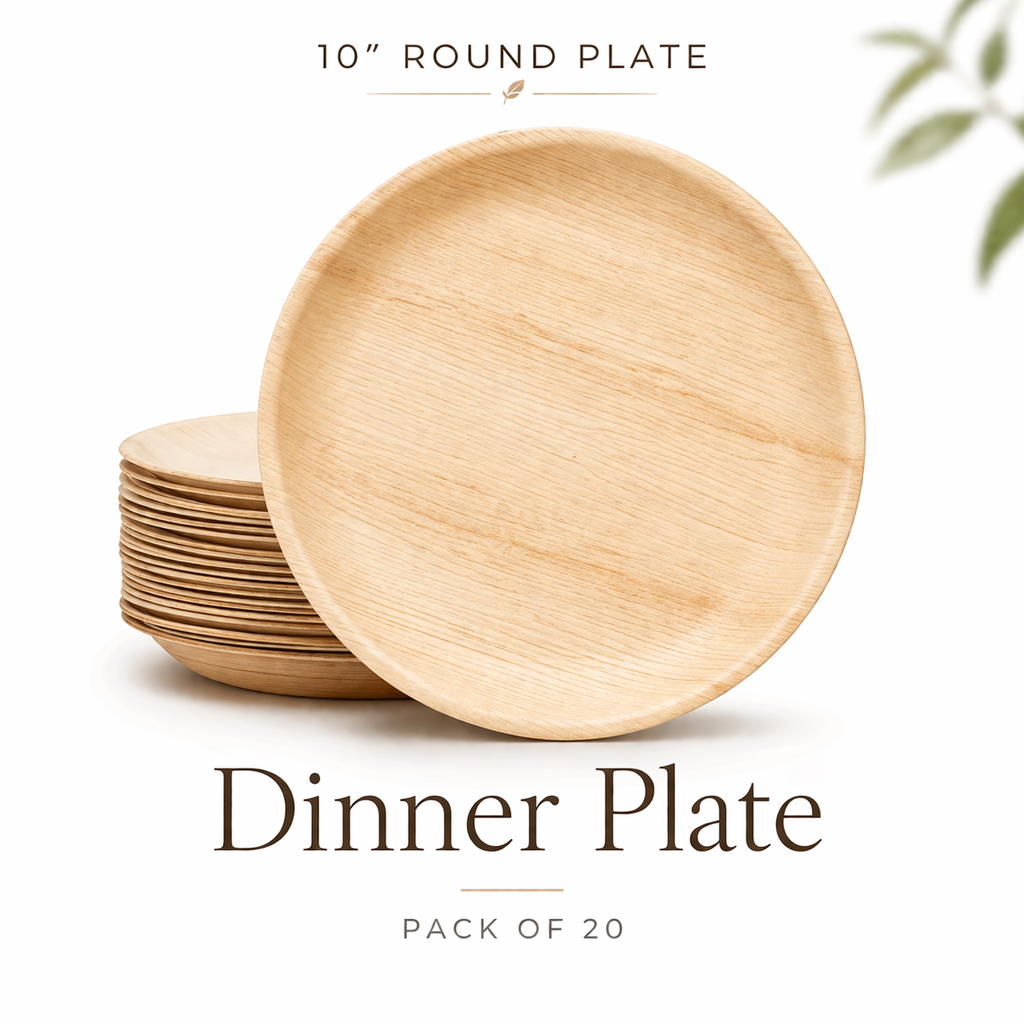 MasoPalm Palm Leaf Round Plates
