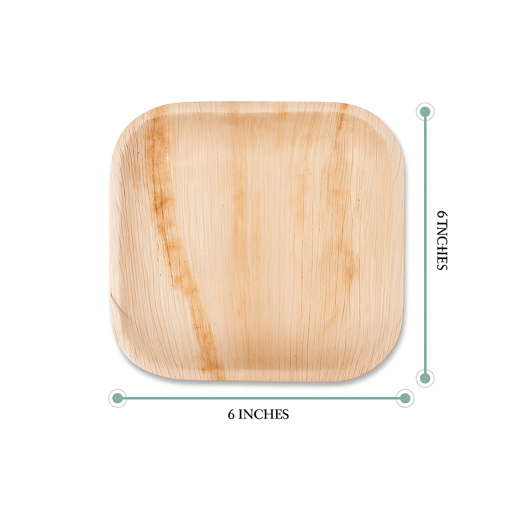 6 inch Square Plates (20 pack)