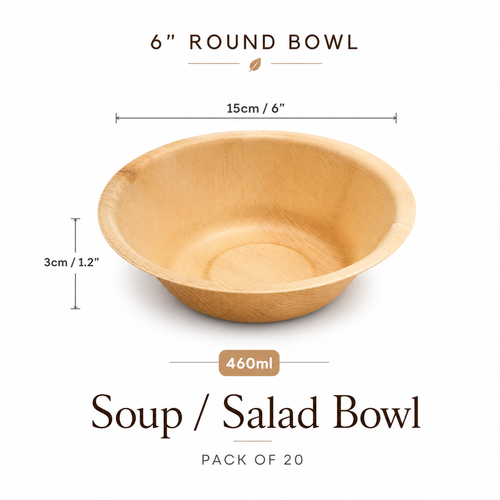 MasoPalm Palm Leaf Round Bowls