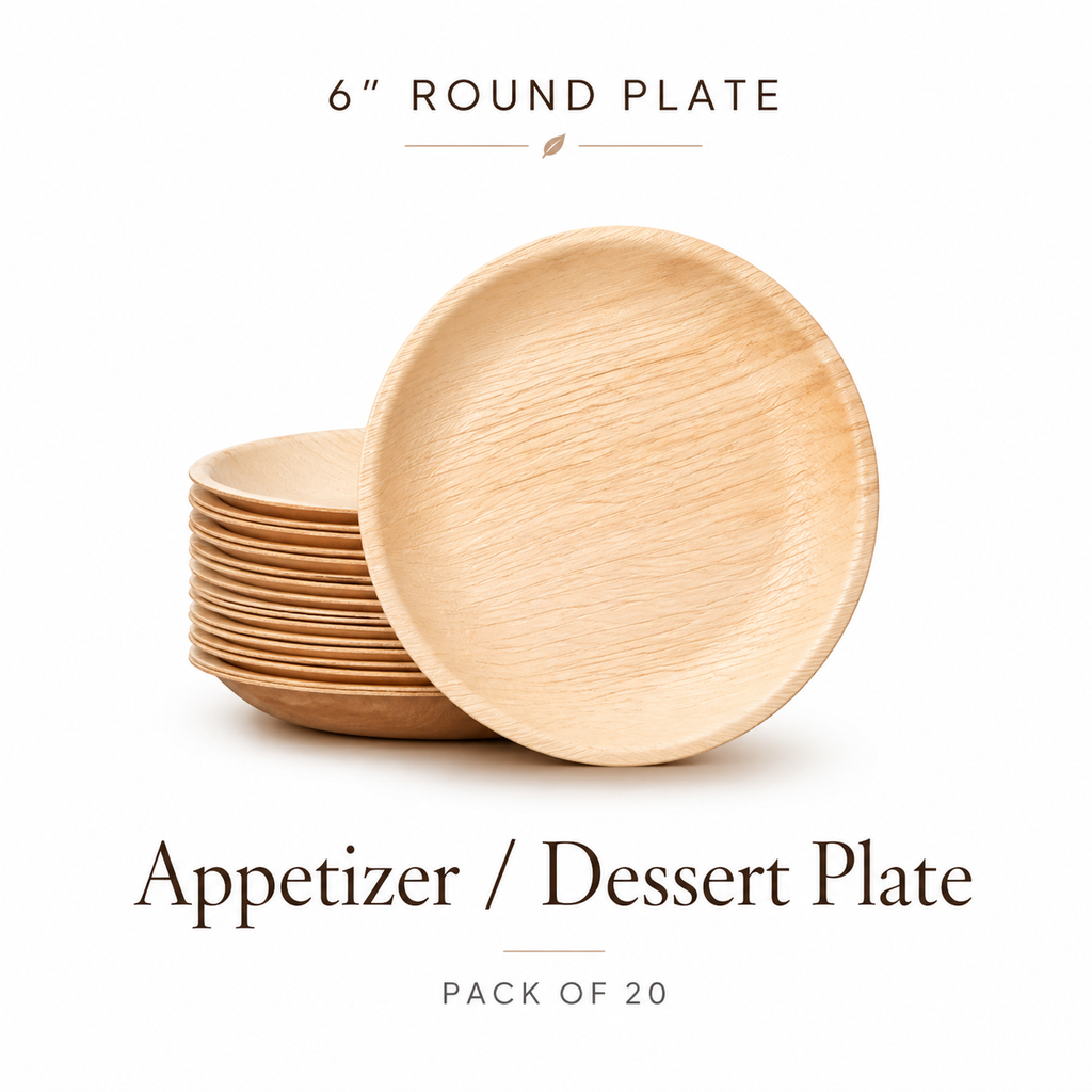 MasoPalm Palm Leaf Round Plates
