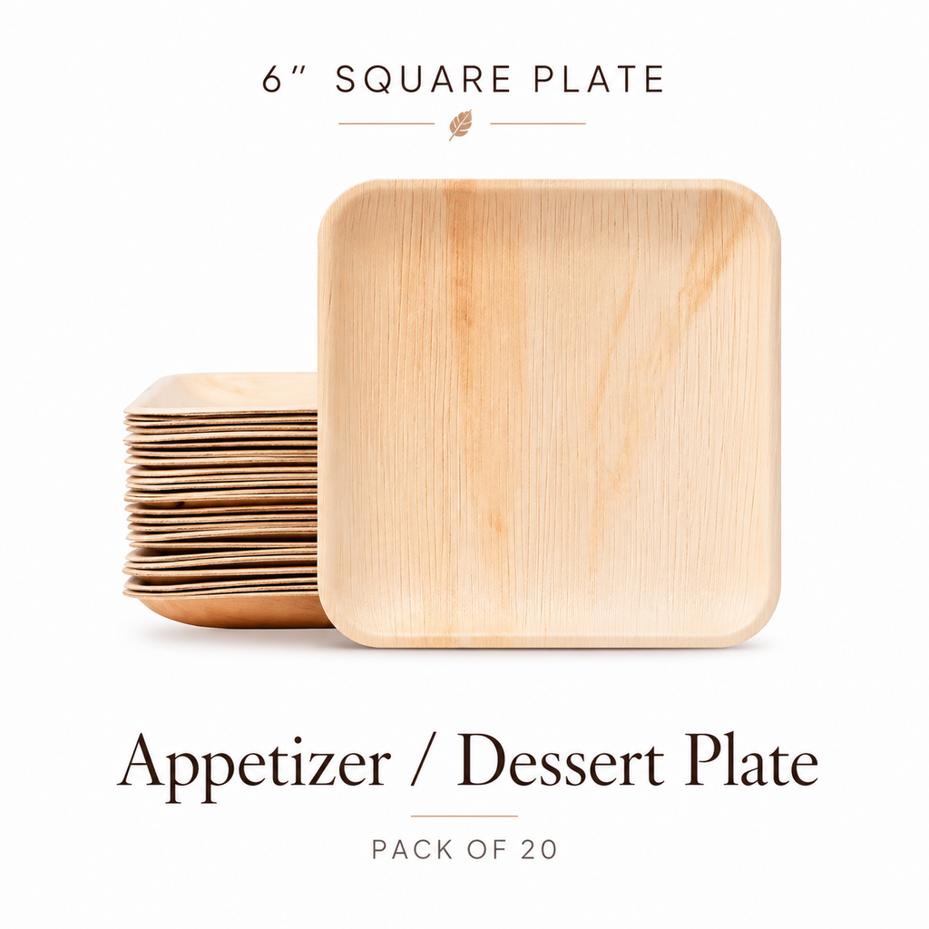 MasoPalm Palm Leaf Square Plates