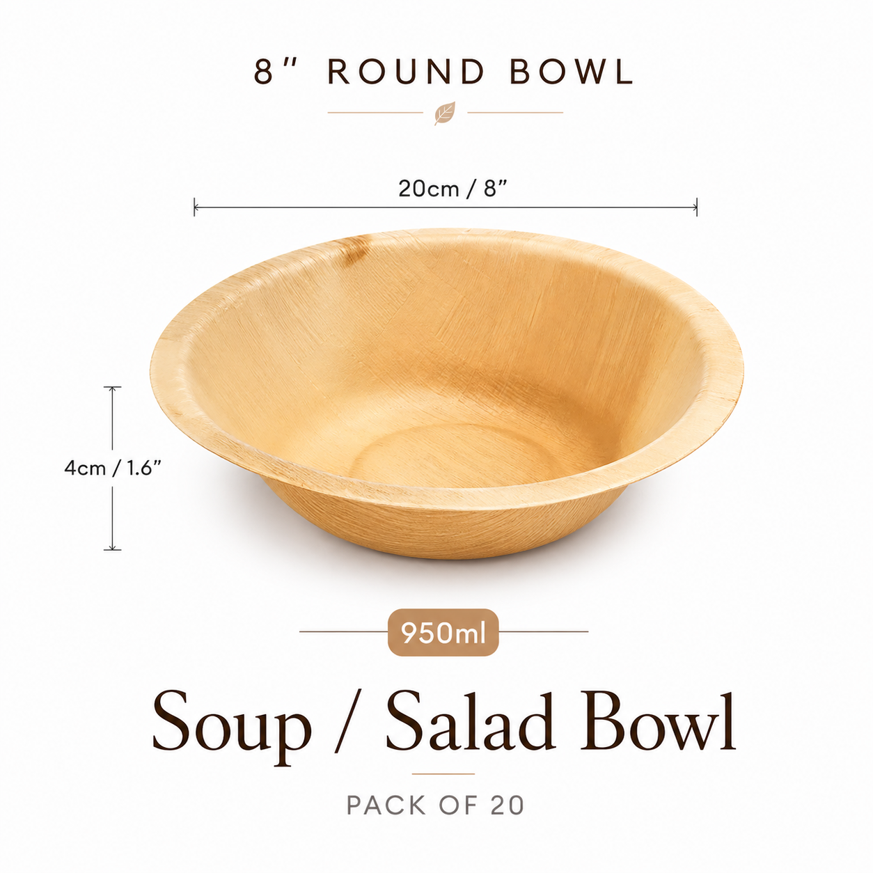 MasoPalm Palm Leaf Round Bowls