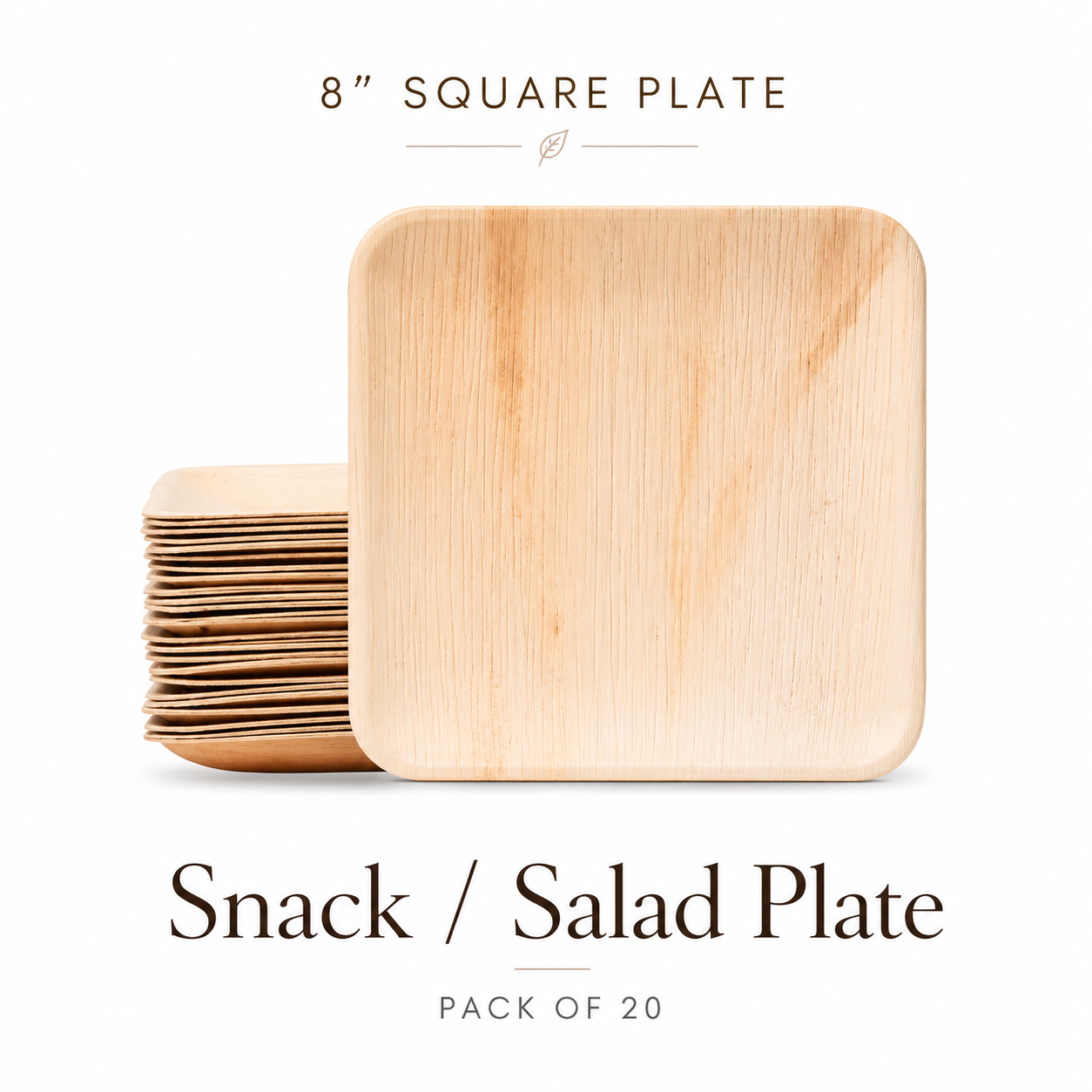 MasoPalm Palm Leaf Square Plates