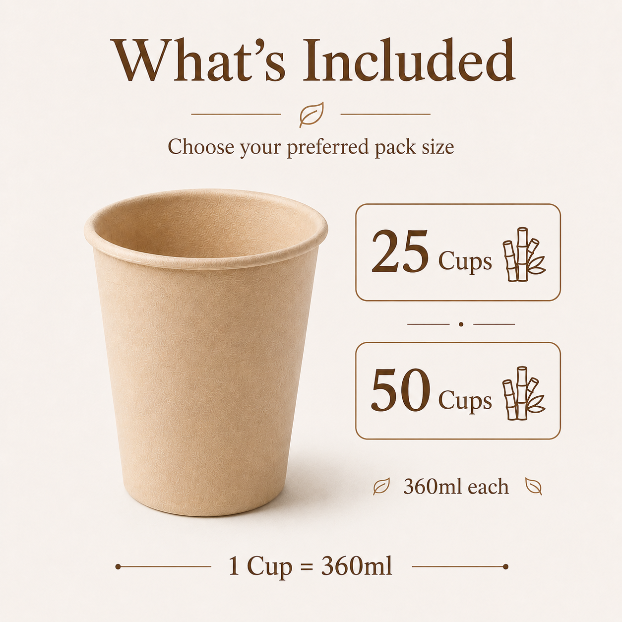 MasoPalm Bagasse Cup 360ml