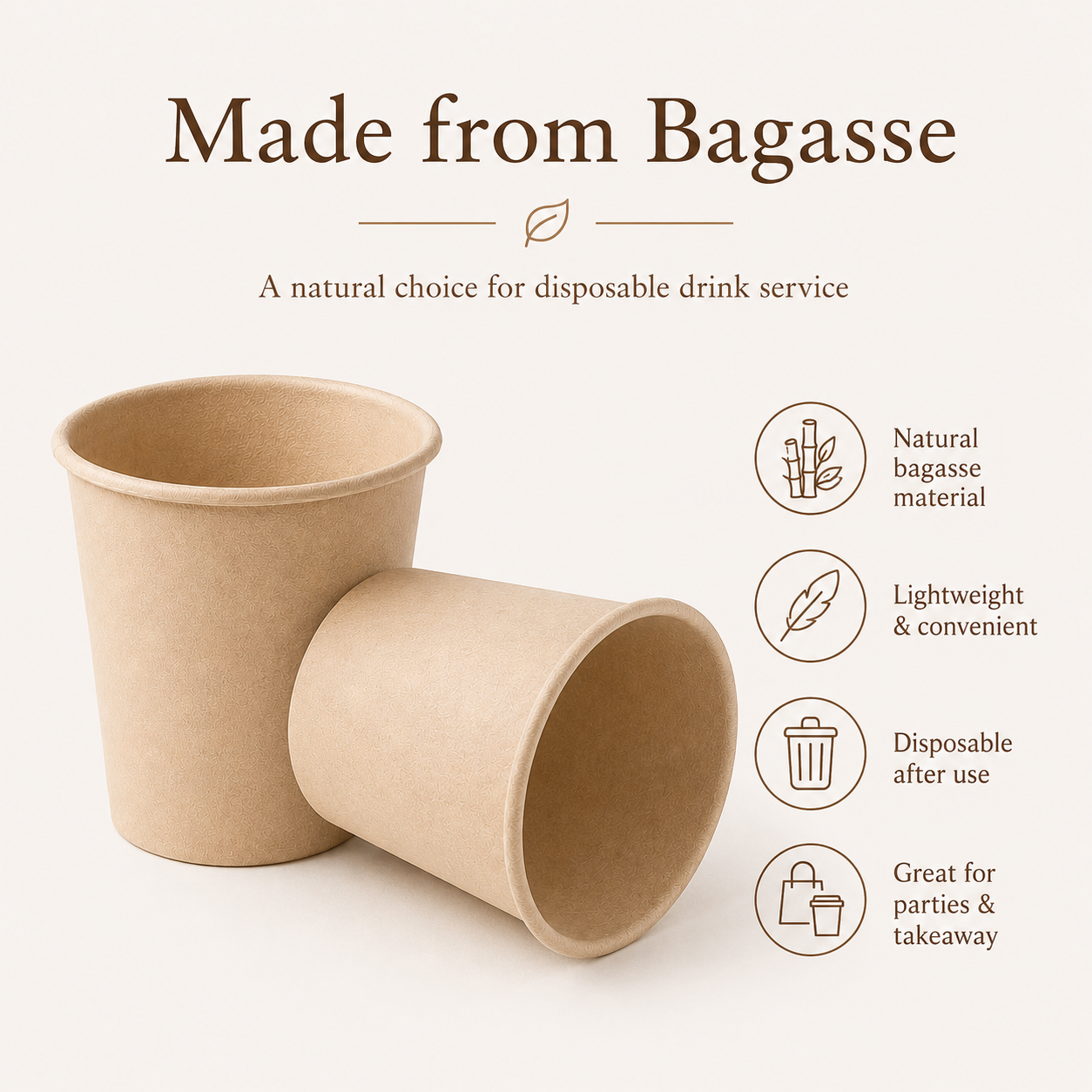 MasoPalm Bagasse Cup 360ml