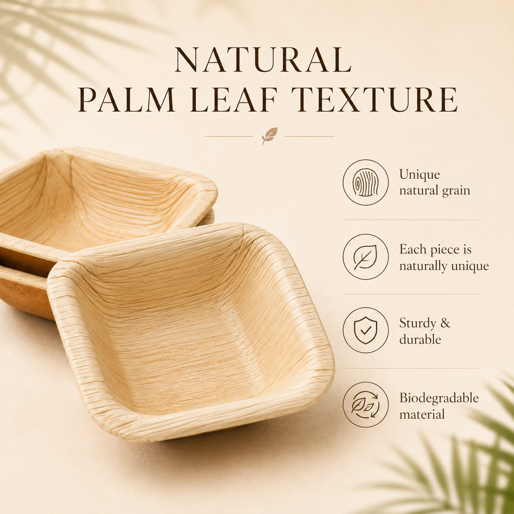 MasoPalm Palm Leaf Dip Bowls – 2.5 Inch (20 pcs)