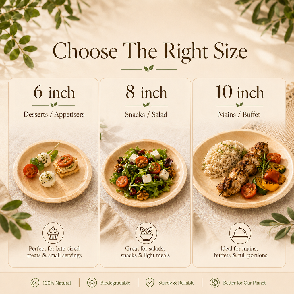 MasoPalm Palm Leaf Round Plates