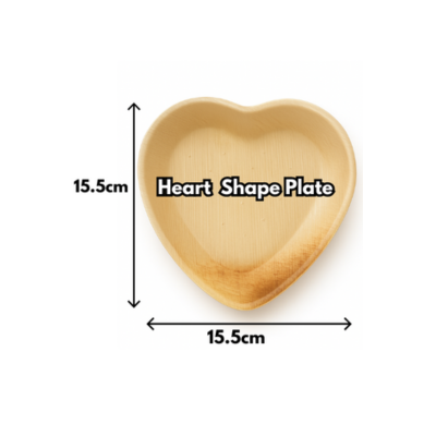 6.4 inch Palm Leaf Heart Plate – Eco-Friendly Disposable Plate (20 pcs)