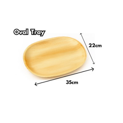 9x14 Palm Leaf Oval Tray – Eco-Friendly Disposable Serving Platter (20 pcs)