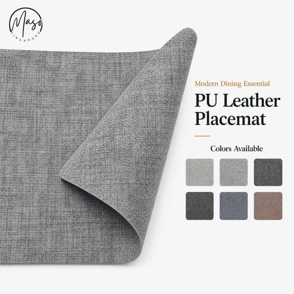Placemat  - PU Leather Reversible Waterproof Heat Resistant Non-Slip Washable