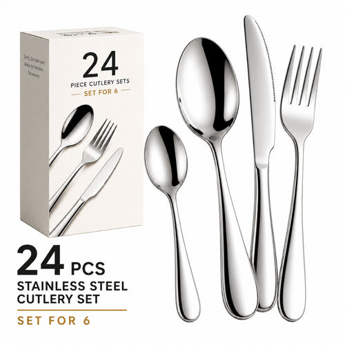 24-Piece Stainless Steel Cutlery Set