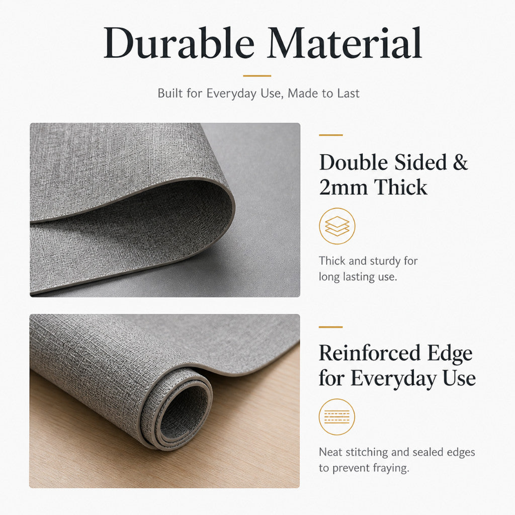 Placemat  - PU Leather Reversible Waterproof Heat Resistant Non-Slip Washable