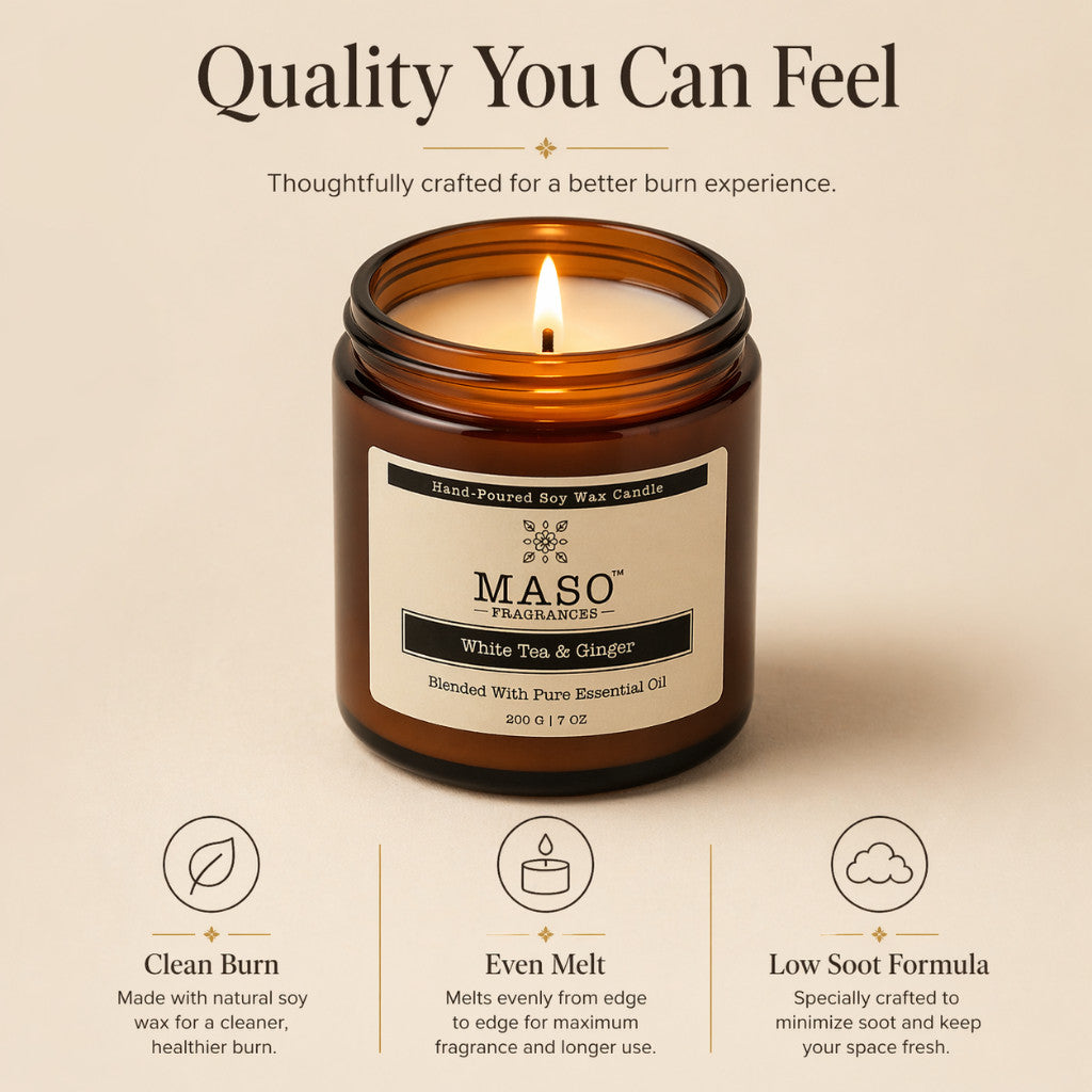 Maso scented soy candle for home fragrance - Lavender & Eucalyptu
