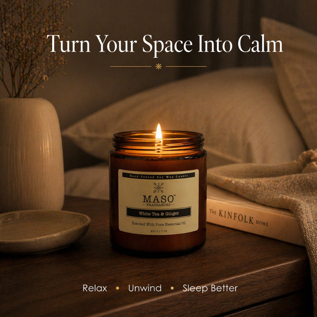 Maso scented soy candle for home fragrance - English Pear & Freesia