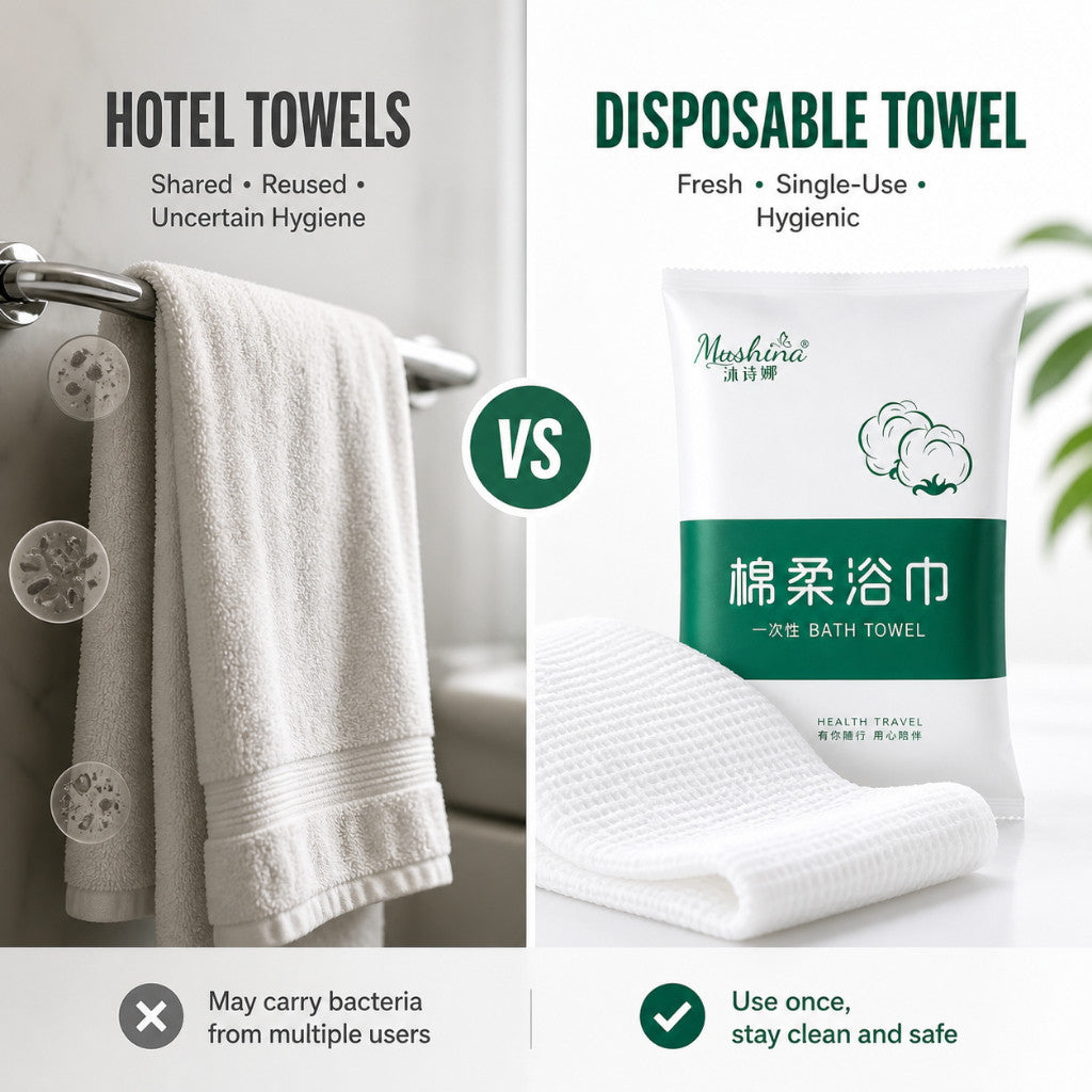 Disposable Travel Bath Towel | Cotton Soft | Hygienic | Individually Packed | Fast Delivery