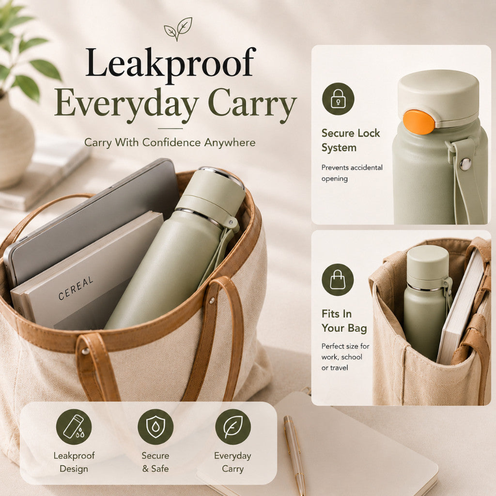 Insulated Stainless Steel Water Bottle – 600ml - Lavender Mist | Maso Singapore