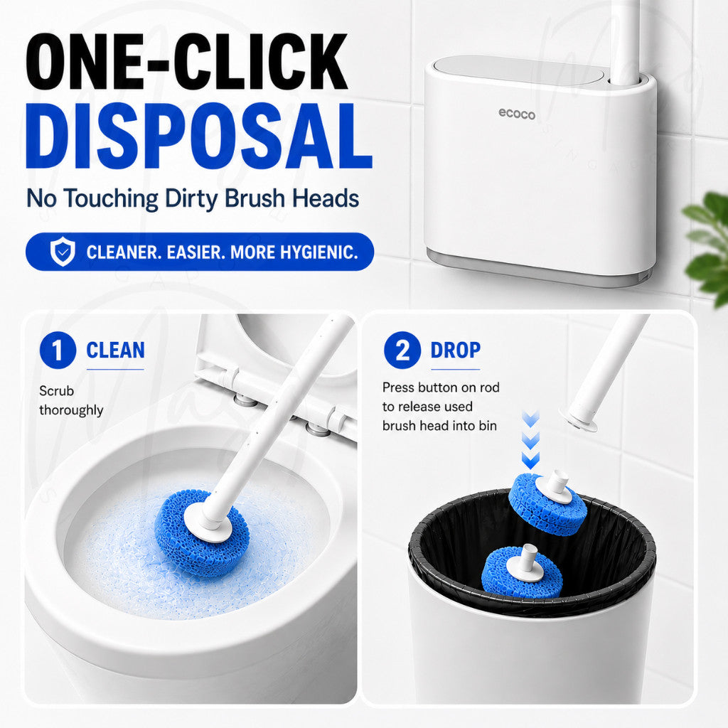 Wall-Mounted Disposable Toilet Brush System