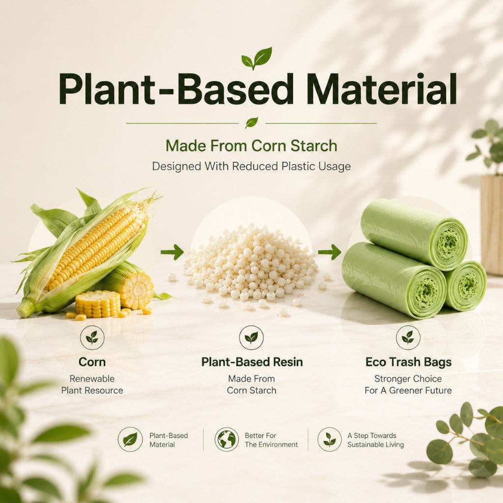 Biodegradable Trash Bag - Garbage Bags Household Compostable Bags Rubbish Bags 2 Sizes