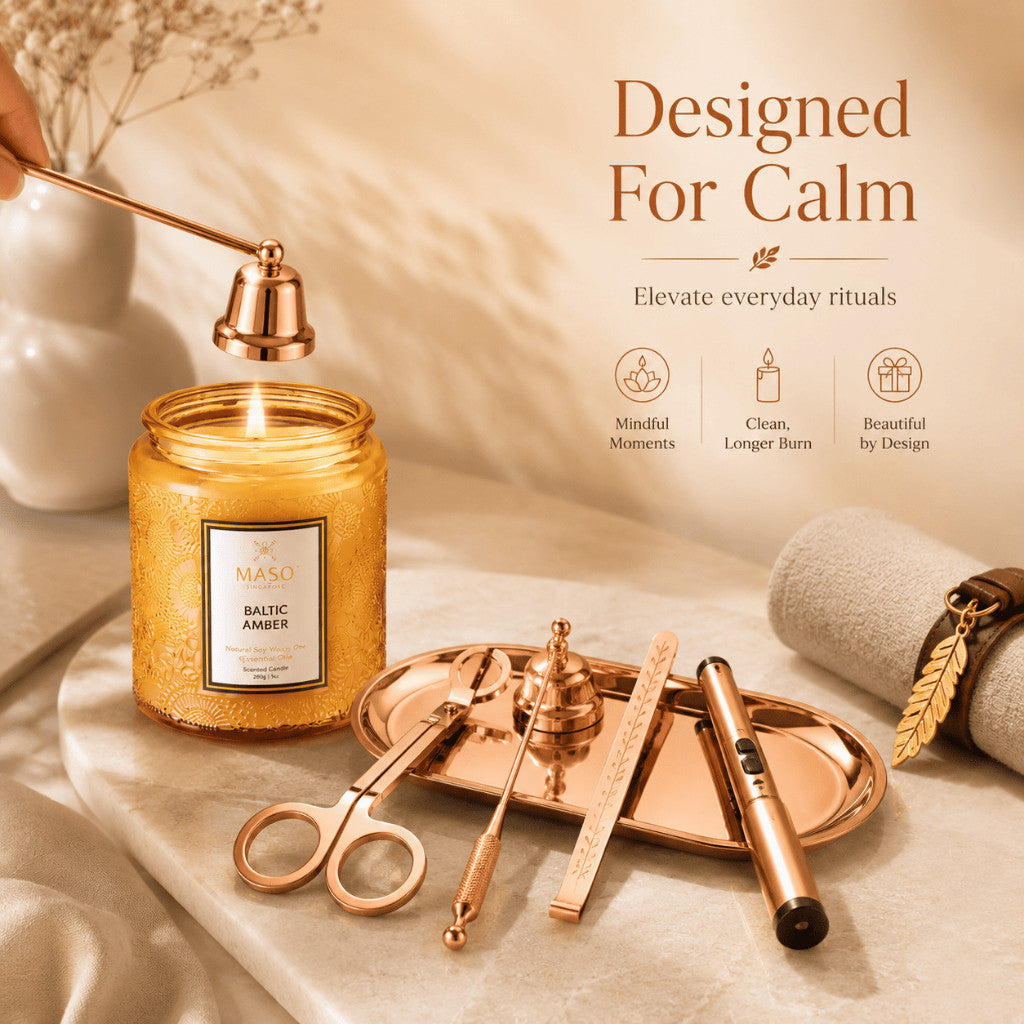 Maso candle care set with USB lighter and candle accessories