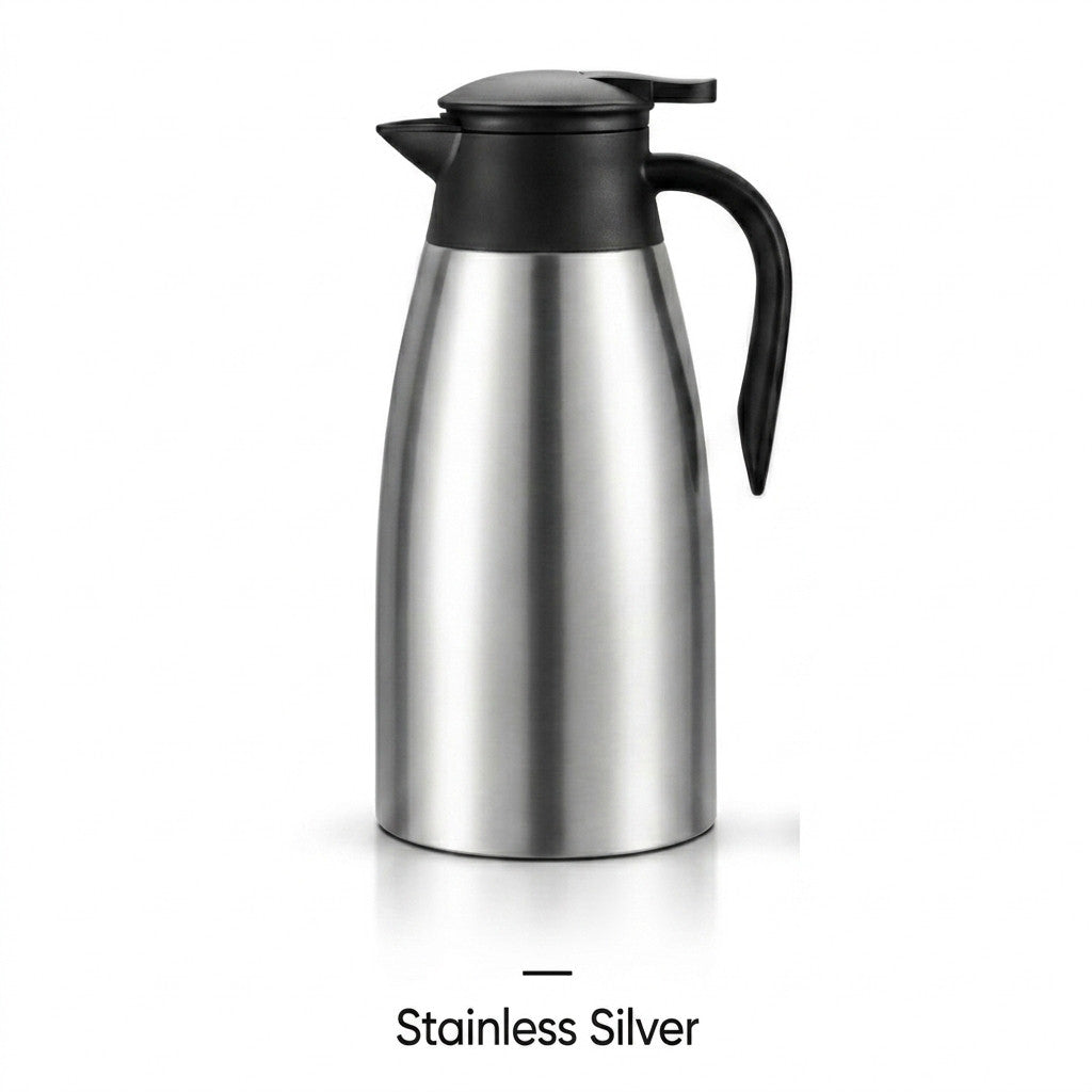 Vacuum Flask Coffee Carafe - Stainless Steel Thermal Pot for Hot Beverage 2 Liter