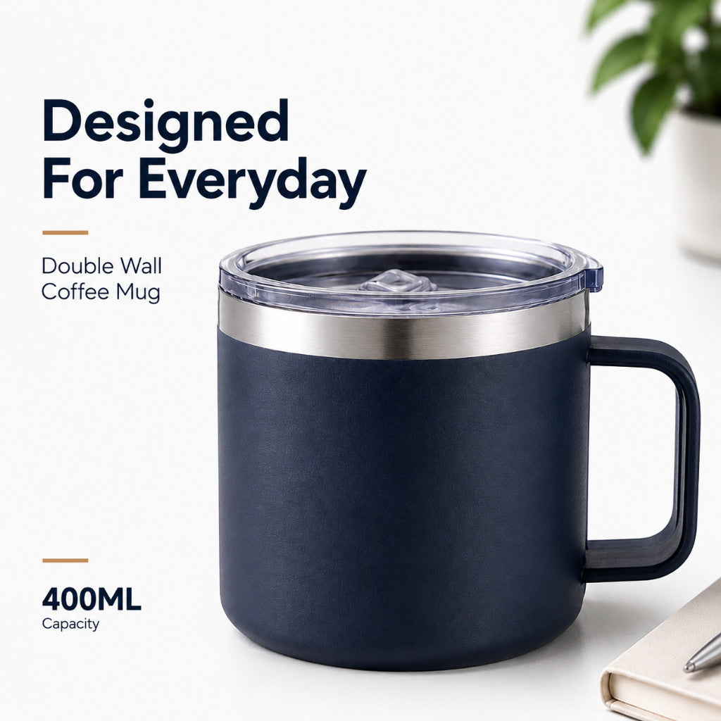 Insulated Coffee Mug with Handle – 400ml