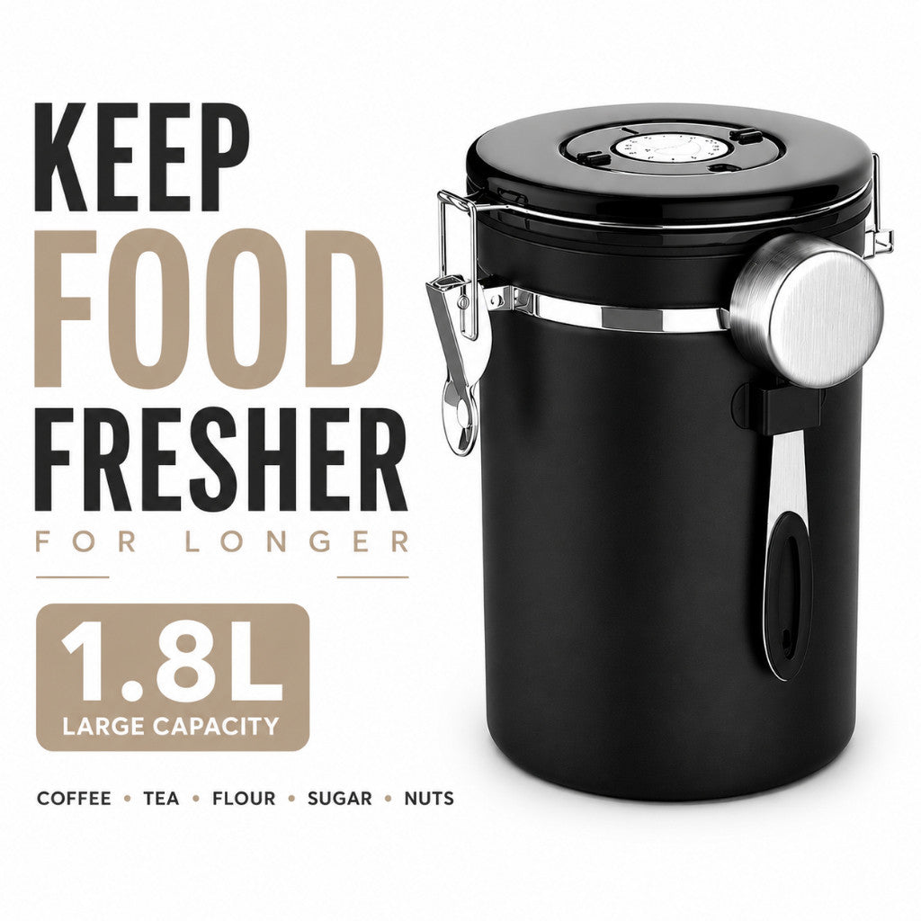 Coffee Beans Container - Airtight Canister Food Storage Container with Date Tracker and Scoop