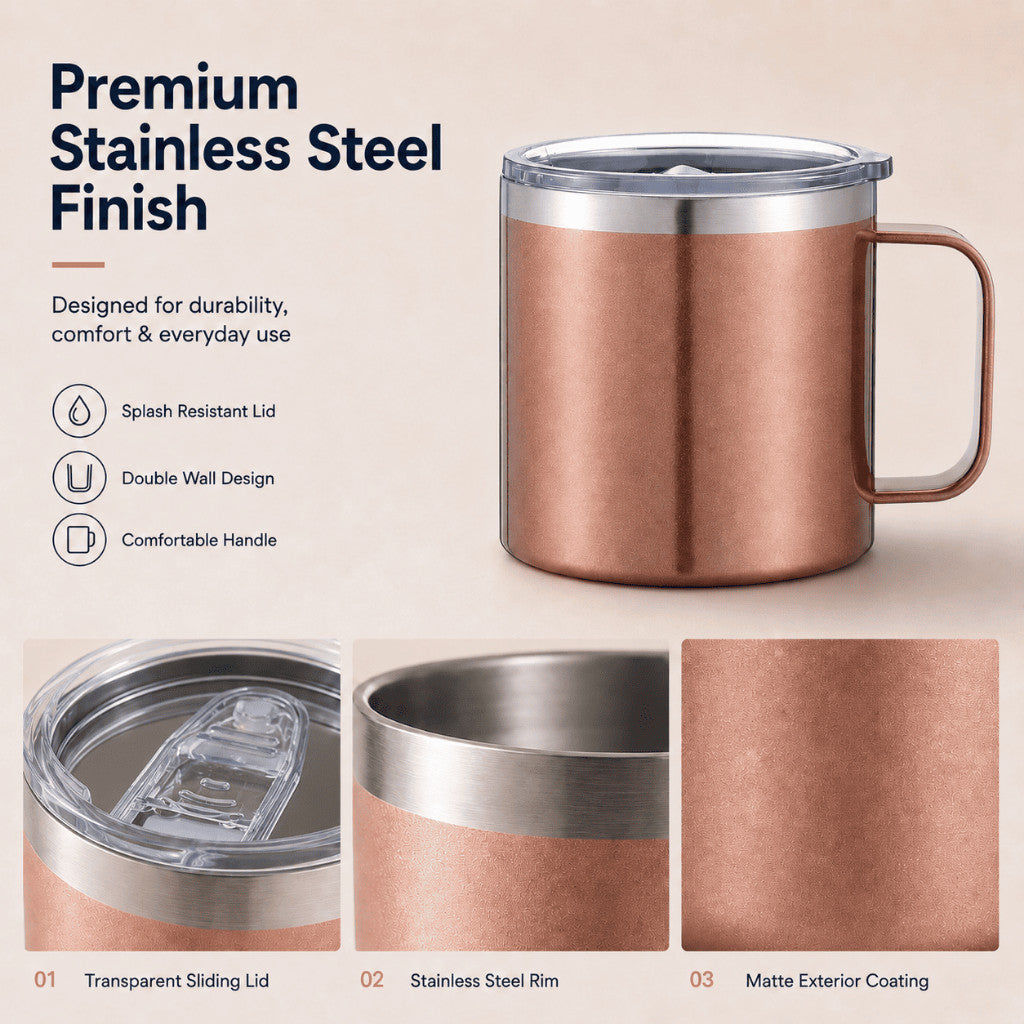 Insulated Coffee Mug with Handle – 400ml