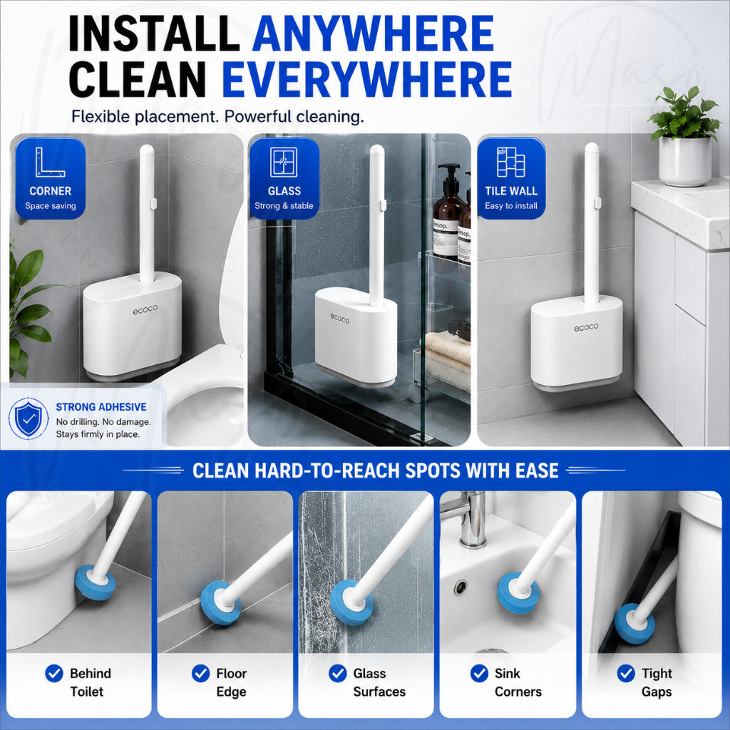 Wall-Mounted Disposable Toilet Brush System