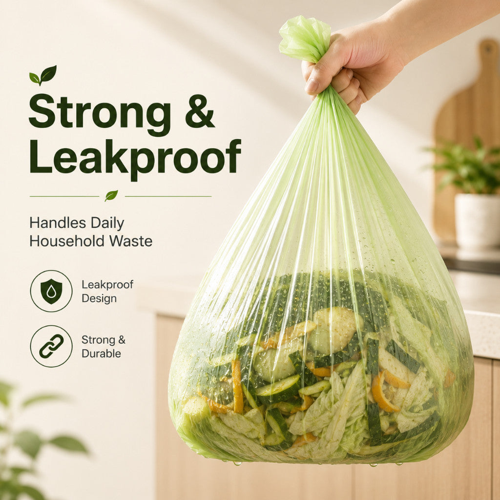 Biodegradable Trash Bag - Garbage Bags Household Compostable Bags Rubbish Bags 2 Sizes