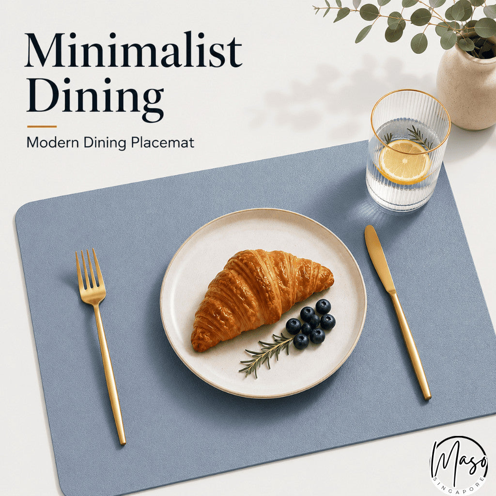 Table Placemat PU Leather Vinyl Reversible Waterproof Heat Resistant Non-Slip Washable Dining Table