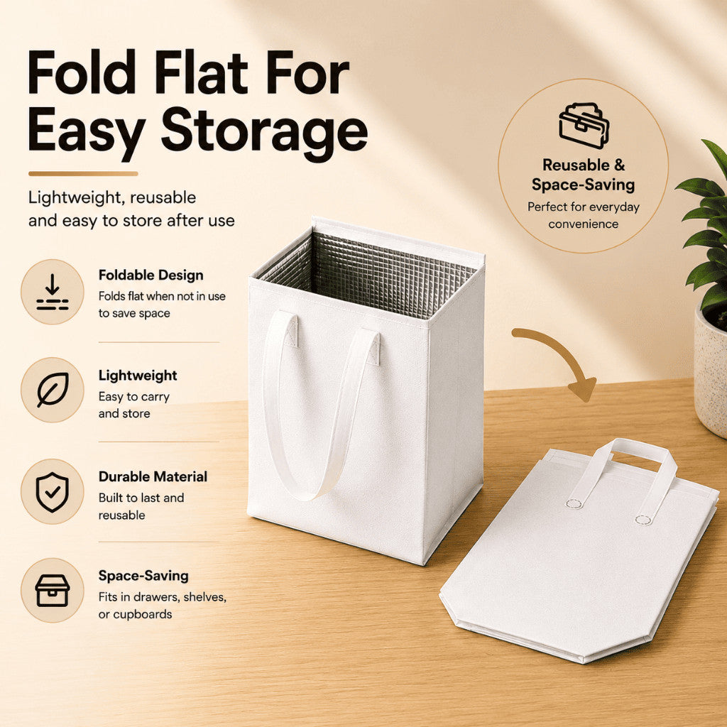 Thermal Insulated Takeaway Bag Reusable Lunch Bag Food Delivery Cooler Bag Hot Cold Food Tote