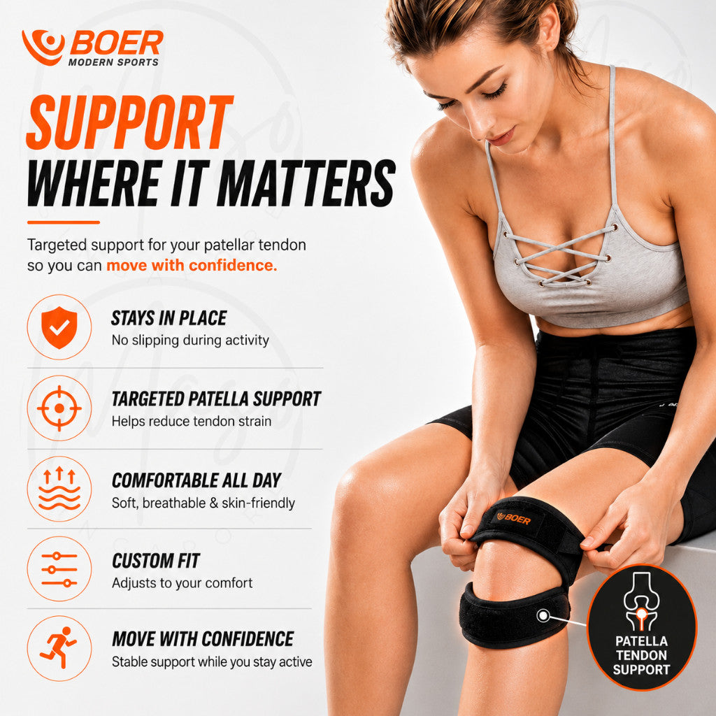 Patella Knee Support - Knee Guard for Running, Stabilizing Brace and support Injury Recovery (1 Pcs)