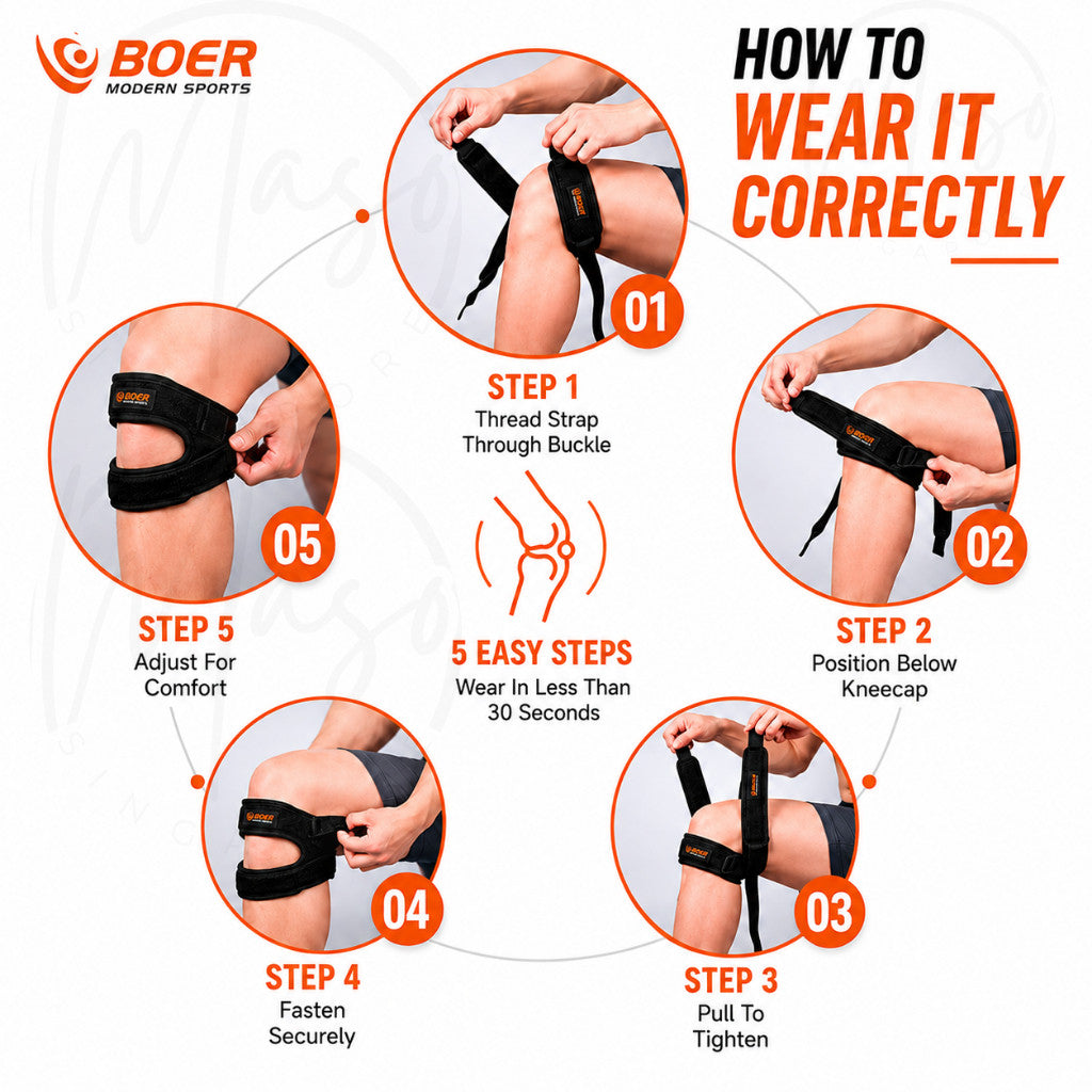Patella Knee Support - Knee Guard for Running, Stabilizing Brace and support Injury Recovery (1 Pcs)