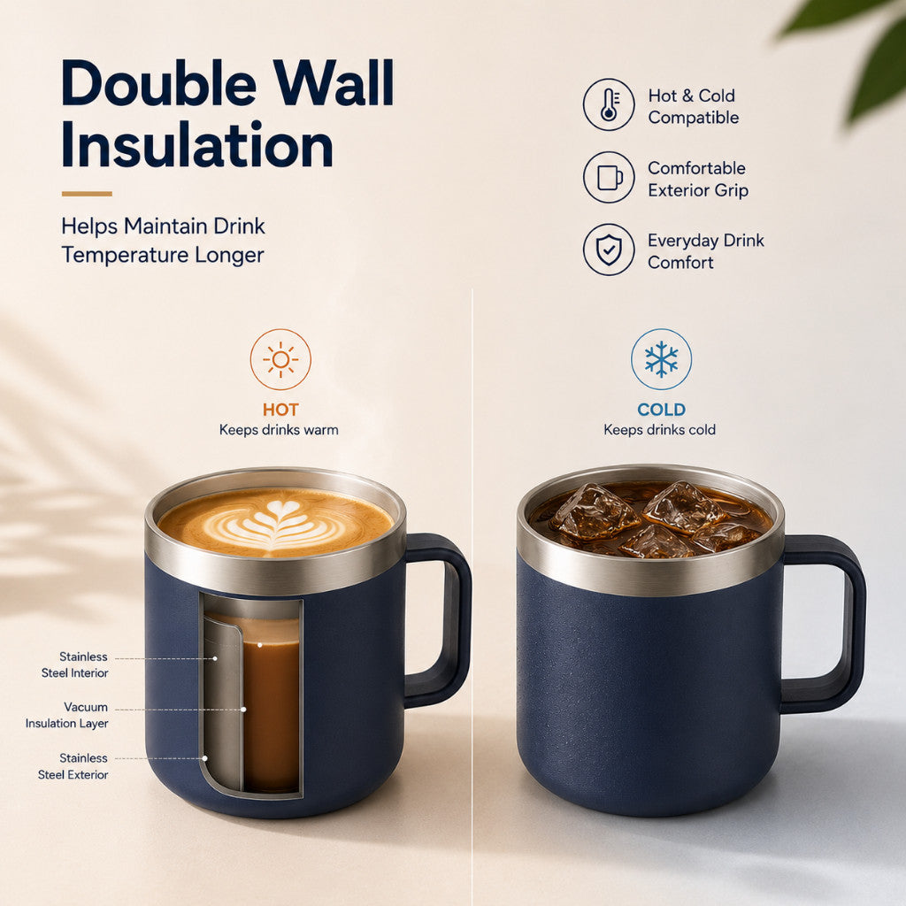 Insulated Coffee Mug with Handle – 400ml