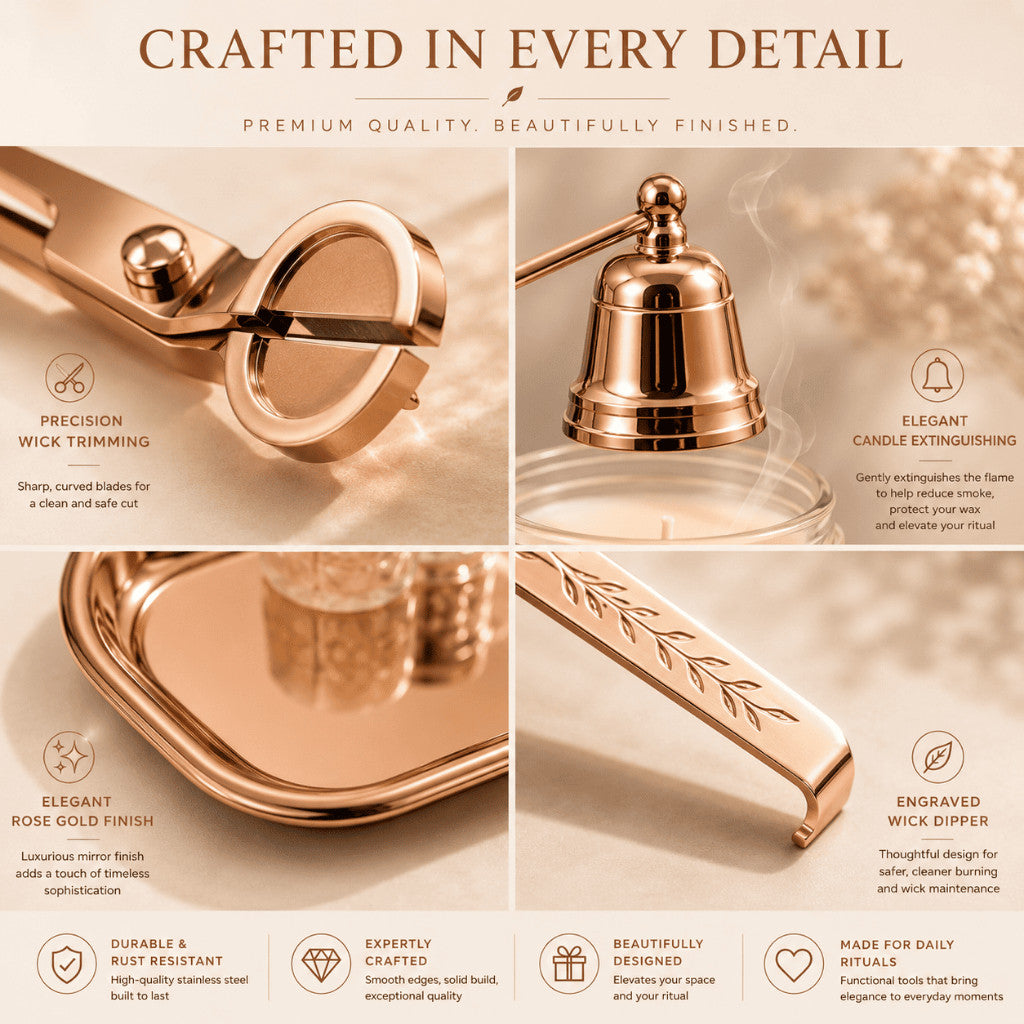 Maso candle care set with USB lighter and candle accessories