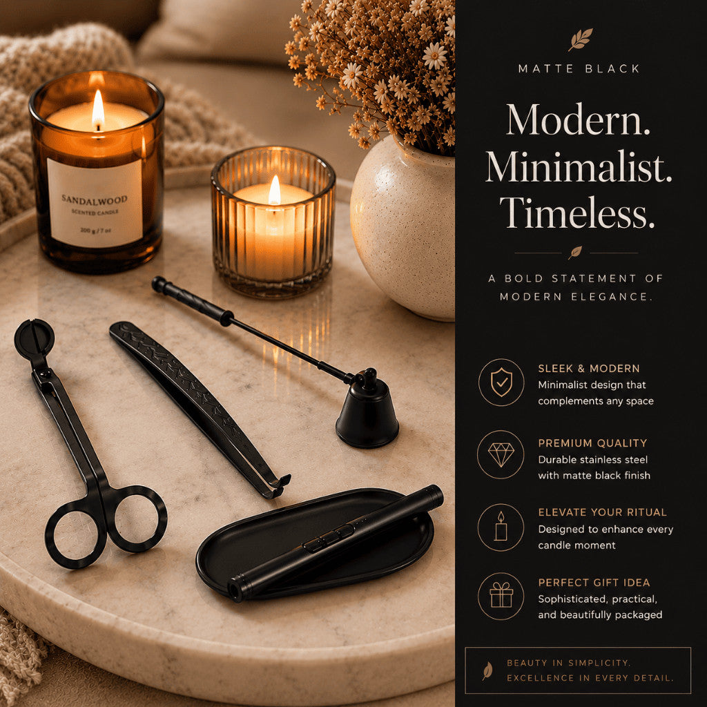 Maso candle care set with USB lighter and candle accessories
