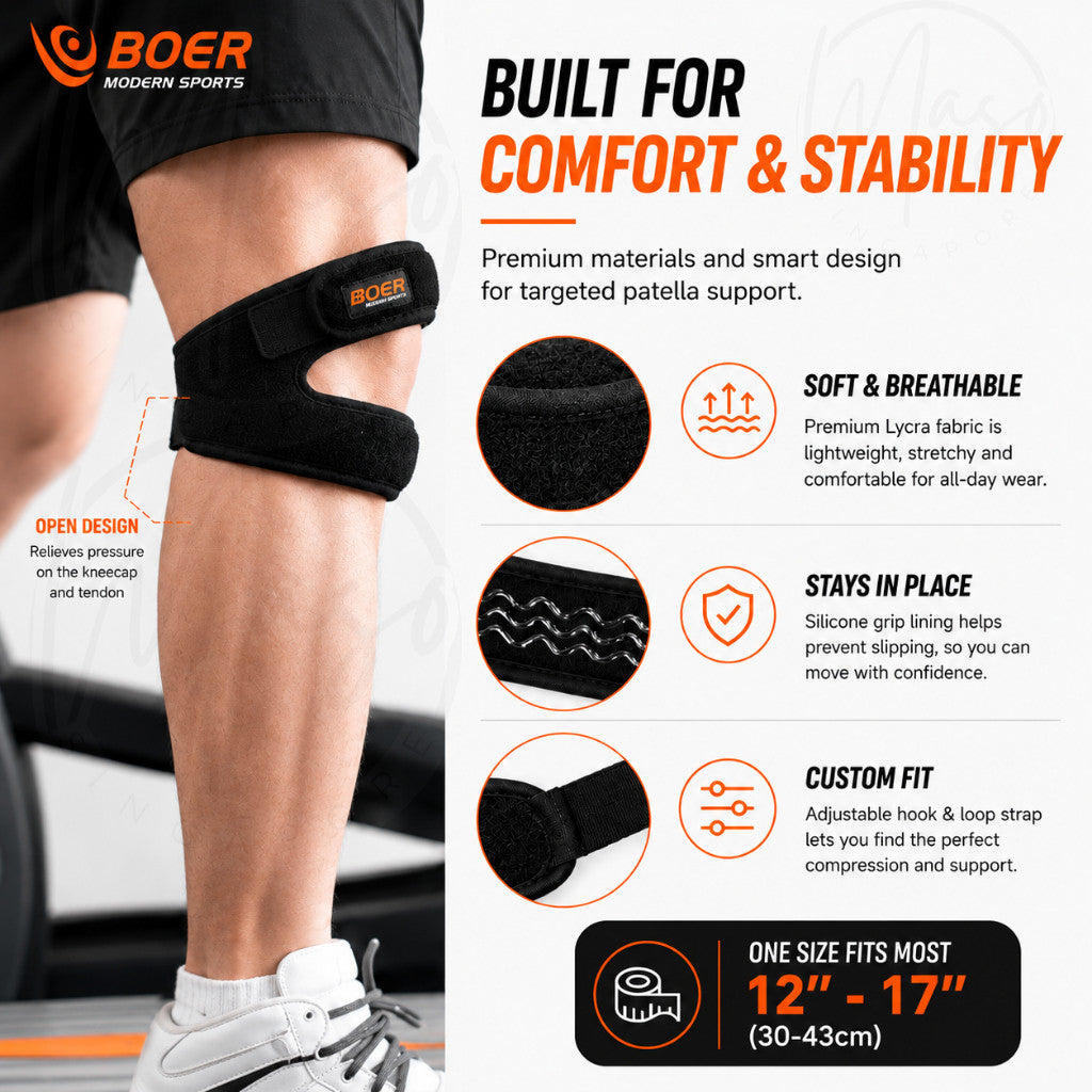 Patella Knee Support - Knee Guard for Running, Stabilizing Brace and support Injury Recovery (1 Pcs)