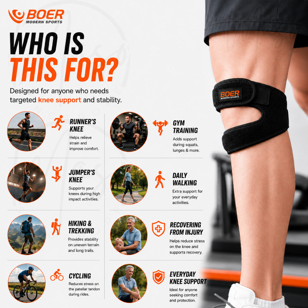 Patella Knee Support - Knee Guard for Running, Stabilizing Brace and support Injury Recovery (1 Pcs)