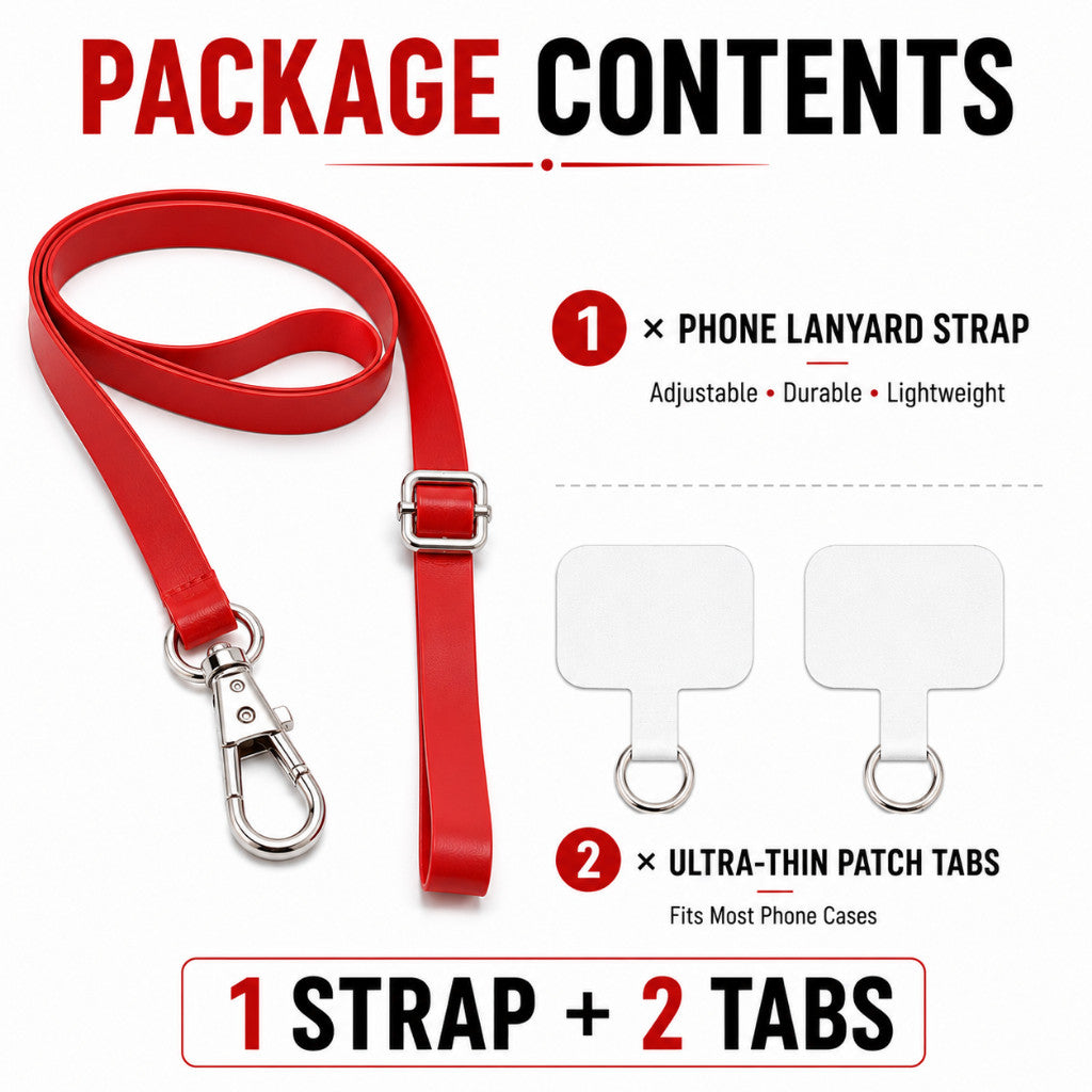 Phone Lanyard Strap Adjustable Mobile Phone Neck Strap Crossbody Anti Drop Universal Fit