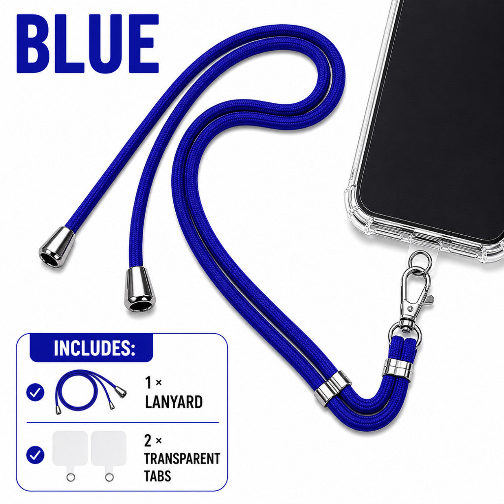 Phone Lanyard Crossbody Strap Adjustable 75cm Universal Phone Strap Hands Free Neck Lanyard with Tab