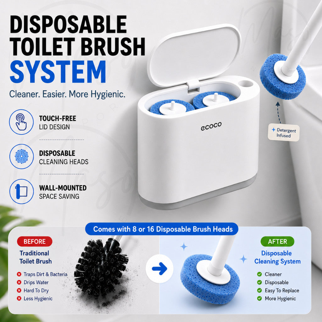 Wall-Mounted Disposable Toilet Brush System