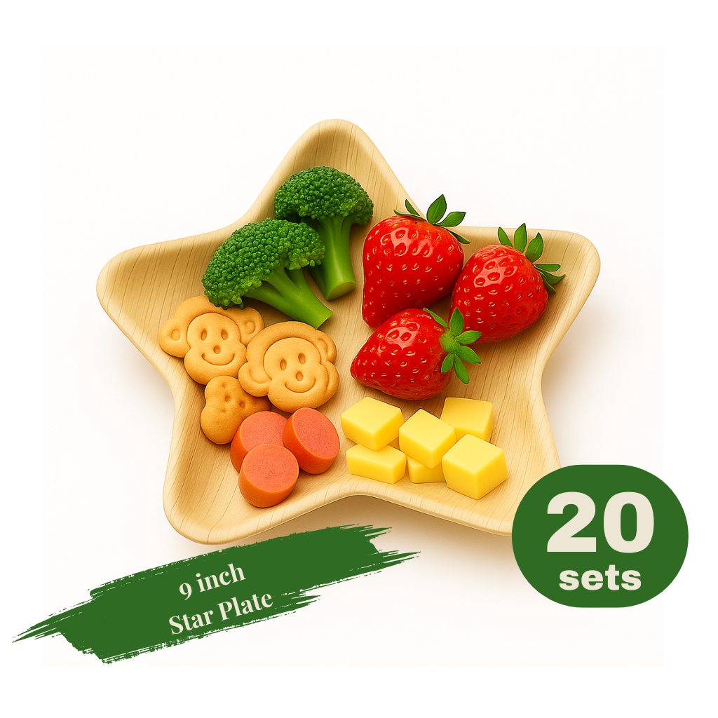 9 inch Palm Leaf Star Plate – Eco-Friendly Disposable Plate (20 pcs)