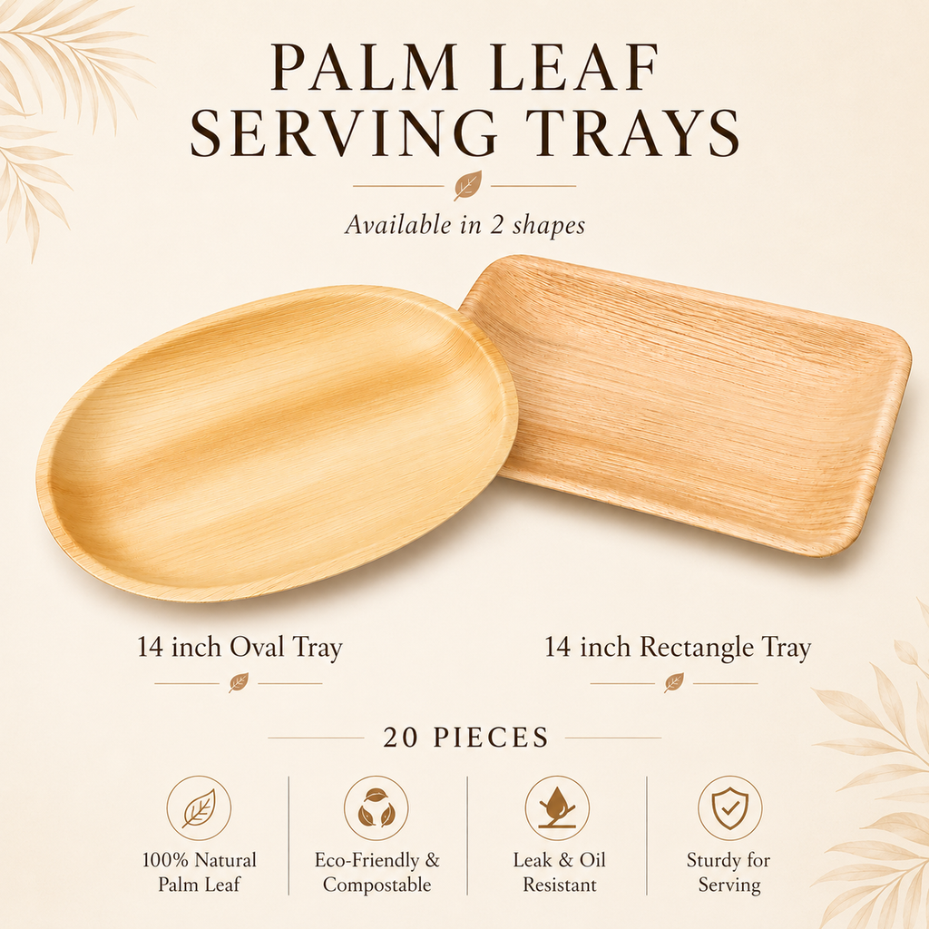 MasoPalm Palm Leaf Serving Trays & Platters