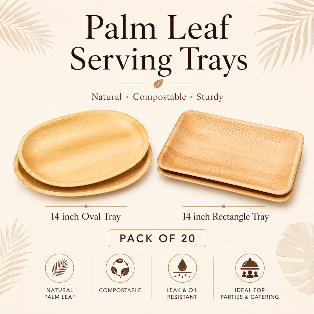 MasoPalm Palm Leaf Serving Trays & Platters